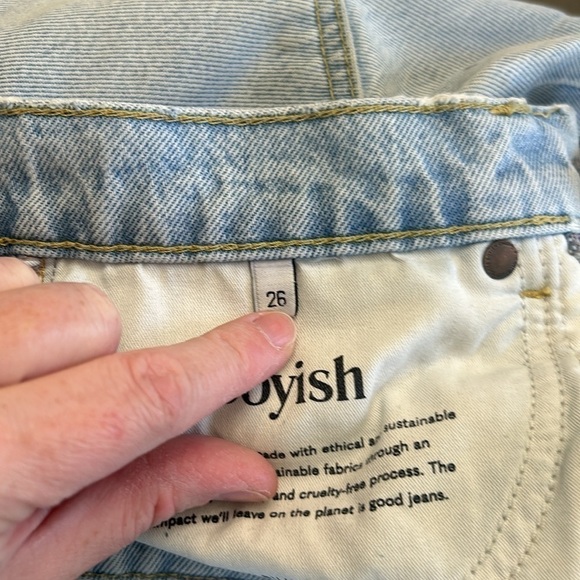 Boyish The Billy High Rise Skinny Jeans Light Wash Sunrise Rigid Denim Size 26 - Picture 13 of 16